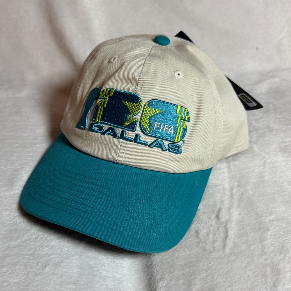 FIFA World Cup 2026 White and Teal Dallas Snapback Hat Official Licensed NWT Cap
